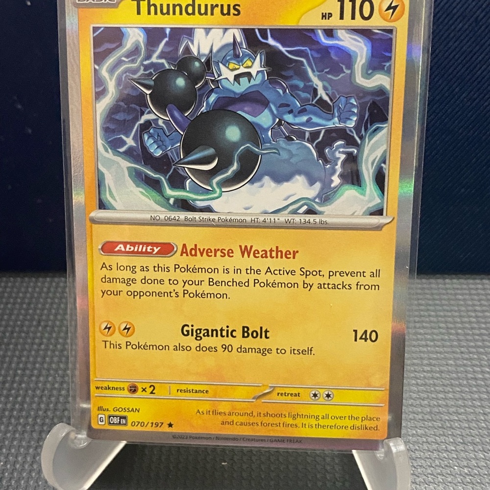 Thundurus Pokémon Card - Holo Lightning Type 070/197